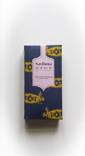 naviluna artisan chocolates with Blue Tokai coffee, pineapples and vanilla